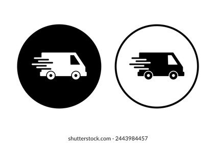 Fast shipping delivery truck icon set. Delivery truck icon. fast delivery icon