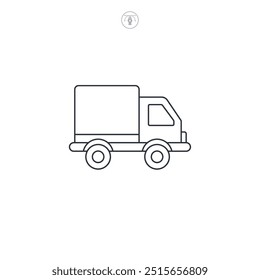 Fast shipping delivery truck icon symbol vector illustration isolated on white background