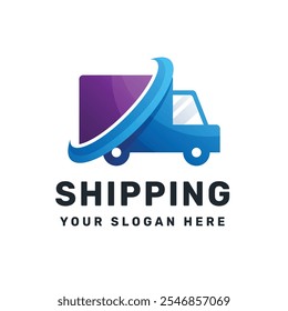 Fast shipping delivery truck icon shape. Web store logo symbol sign. Vector illustration image. Isolated on white background.