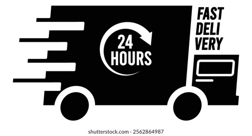 Fast shipping delivery truck icon. Delivery truck icon. Fast delivery icons, Lorry truck delivering. Fast delivery icon. Service truck and road transport icon symbol. Vector illustration