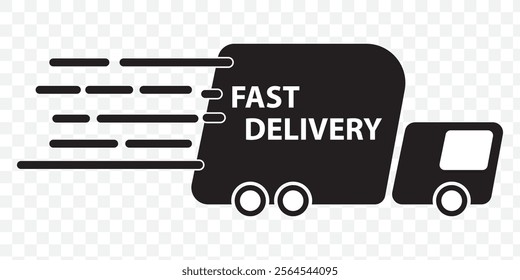Fast shipping delivery truck icon for logistics and transportation. eps 10.