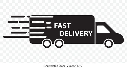 Fast shipping delivery truck icon for logistics and transportation. eps 10.