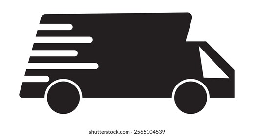 Fast shipping delivery truck icon set. Delivery truck icon. fast delivery icon. 