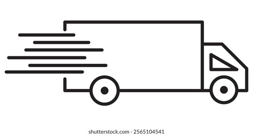 Fast shipping delivery truck icon set. Delivery truck icon. fast delivery icon. 