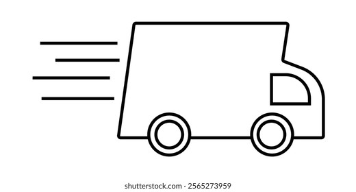 Fast shipping delivery truck icon set. Fast moving shipping delivery truck. vector illustration eps 10.