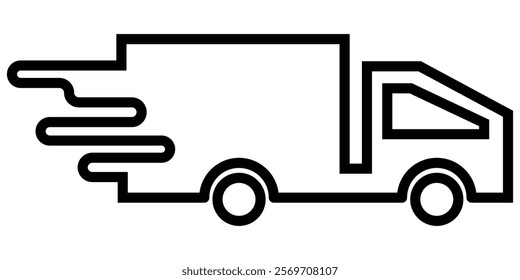 Fast shipping delivery truck icon set. fast delivery icon. Truck icons,  vector icon set. Outline truck icons. Outline car icons. Types of transport. Design eps 10