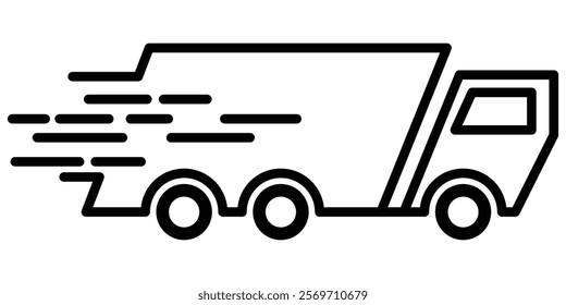 Fast shipping delivery truck icon set. fast delivery icon.  Fast moving van symbol. Shipping car sign. Express delivery.  Logistic trucking sign.  Express delivery trucks. Design EPS 10