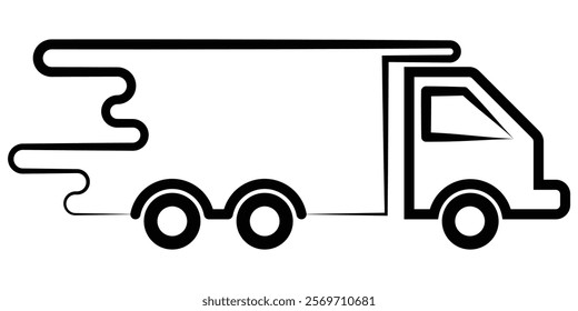 Fast shipping delivery truck icon set. fast delivery icon.  Fast moving van symbol. Shipping car sign. Express delivery.  Logistic trucking sign.  Express delivery trucks. Design EPS 10