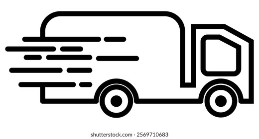 Fast shipping delivery truck icon set. fast delivery icon.  Fast moving van symbol. Shipping car sign. Express delivery.  Logistic trucking sign.  Express delivery trucks. Design EPS 10