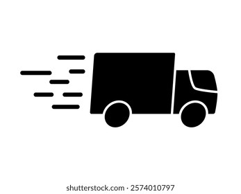 Fast shipping delivery truck icon, illustration, logo sign symbol pictogram template, for ui or ux isolated on white for mobile app, editable