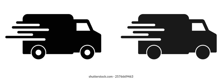 Fast shipping delivery truck icon. Quick delivery truck icon. Shipping delivery truck icon vector. Flat style fast shipping delivery truck icon for business use.