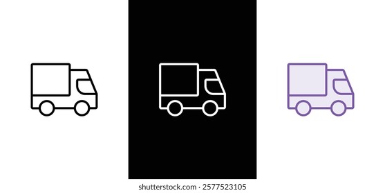 Fast shipping delivery truck icon set. Delivery truck icon. fast delivery icons, Lorry truck delivering food vector line icon, Shipping fast delivery icon