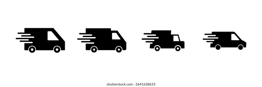 Fast shipping delivery truck icon set. Delivery truck icon. fast delivery icon