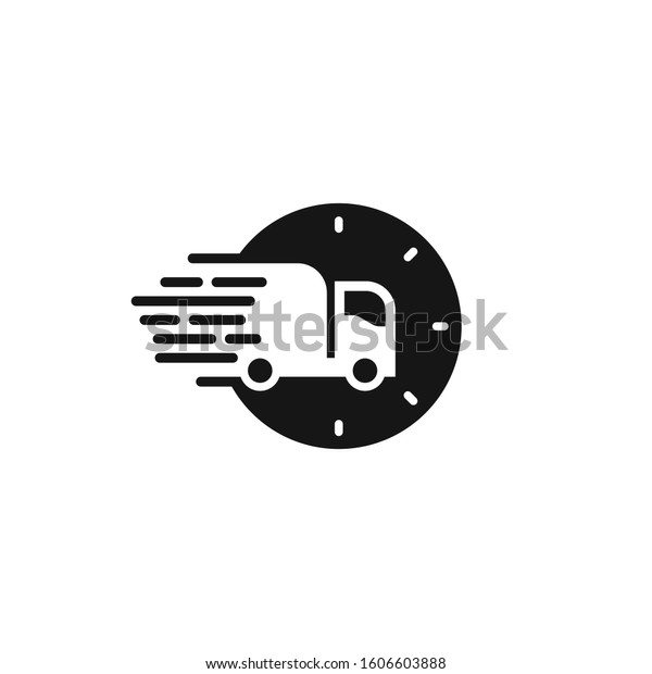 Fast shipping\
delivery truck icon logo\
vector.