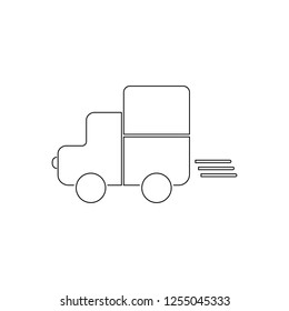 Fast shipping delivery truck line vector icon for apps and websites
