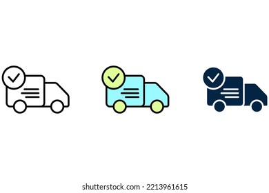 Fast shipping delivery truck  line icon. Simple element illustration. Fast shipping delivery truck concept outline symbol design.