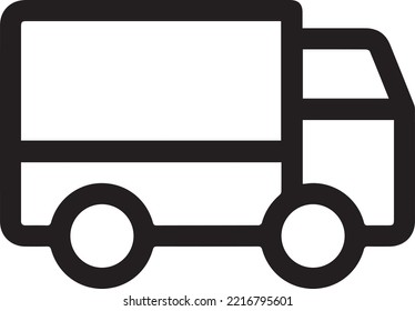 Fast shipping delivery truck. Line icon design. Vector illustration for apps and websites