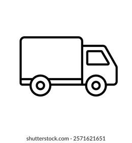 Fast shipping delivery truck. Line icon design. Vector illustration for apps and websites.