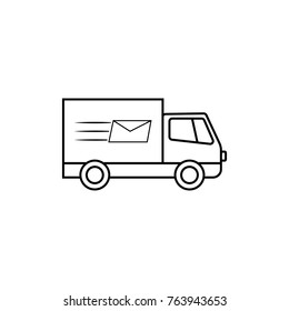 Fast shipping delivery truck Mail icon on white background