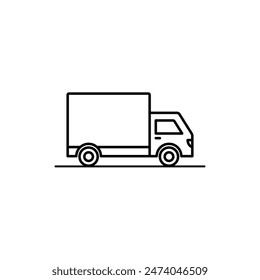 Fast shipping delivery truck outline icon