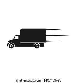 Fast shipping delivery truck. Fast delivery service concept. Mini-truck for cargo shipping.