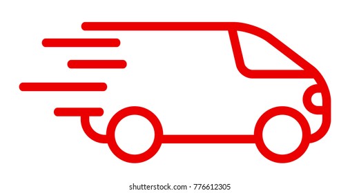 Fast shipping delivery truck, fast shipping service – stock vector