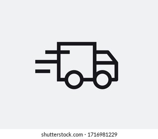 Fast shipping delivery truck. Set of Line icons. Vector illustration for apps and websites