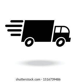 Fast shipping delivery truck vector icon