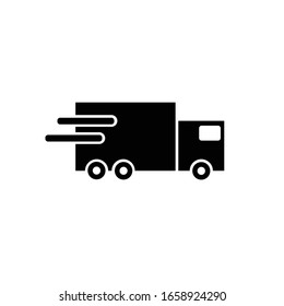 Fast Shipping delivery truck vector icon. Cargo truck, logistic symbol. Flat vector sign isolated on white background. Simple vector illustration for graphic and web design.