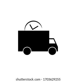 Fast shipping delivery truck vector graphic design template