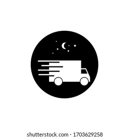Fast shipping delivery truck vector graphic design template