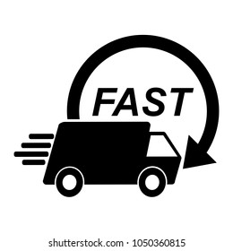 Fast shipping delivery truck,Vector illustration for apps and websites.