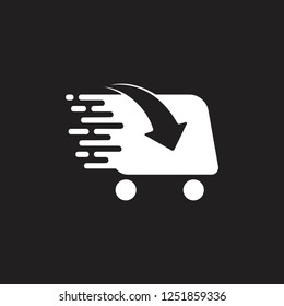 fast shipping down arrow logo  vector