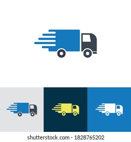 Fast shipping, free delivery truck flat glyph vector ui icon for apps and websites