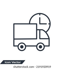 Schnelles Versandsymbol, Vektorgrafik. Vorlage für Lkw-Symbole für die Sammlung von Grafik- und Webdesign