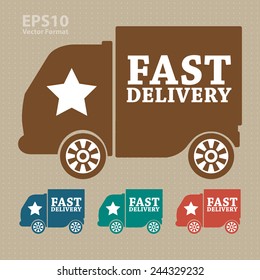fast shipping icon, tag, label, badge, sign, sticker, vector format