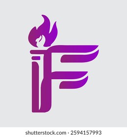 Fast Shipping Initial Letter I,f , t Delivery Logo Purple Gradient Shape with Geometric Wings Combination
