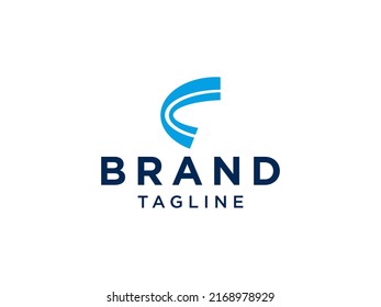 Fast Shipping Letter F Delivery Logo. Blue Gradient Shape with Geometric Wings Combination isolated on White Background. Business and Transportation Logos. Flat Vector Logo Design Template Element.
