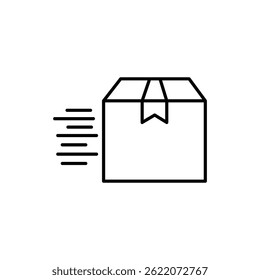 Fast shipping line icon vecto. fast delivery, quick delivery box line icon vector