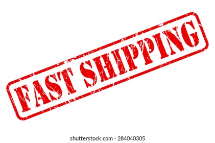 Fast shipping red stamp text on white