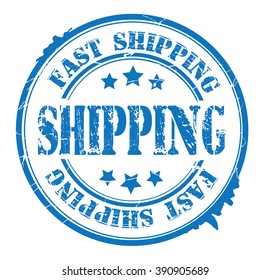 fast shipping stamp on a white, vector illustration 