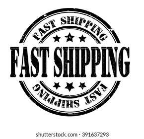 fast shipping stamp on a white, vector illustration