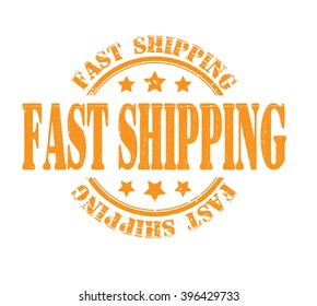fast shipping stamp on a white, vector illustration 
