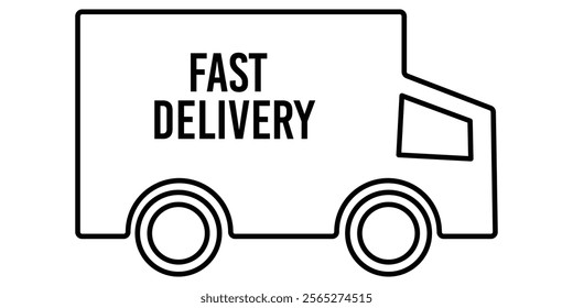  Fast shipping truck icon. Delivery truck line icons set. delivery trucks icons. Fast shipping eps 10.