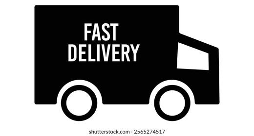  Fast shipping truck icon. Delivery truck line icons set. delivery trucks icons. Fast shipping eps 10.