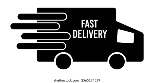  Fast shipping truck icon. Delivery truck line icons set. delivery trucks icons. Fast shipping eps 10.