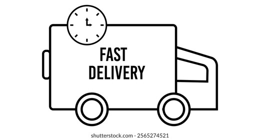  Fast shipping truck icon. Delivery truck line icons set. delivery trucks icons. Fast shipping eps 10.