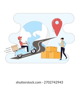 Diseño de Vector de envío rápido para negocios globales de comercio minorista y electrónico