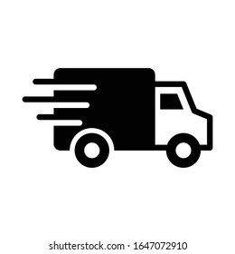 Icono de vector de envío rápido en fondo blanco.