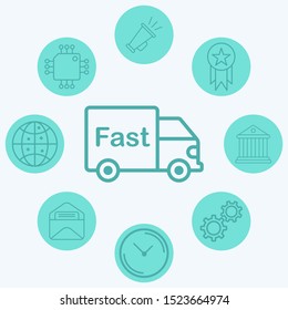Fast shipping vector icon sign symbol